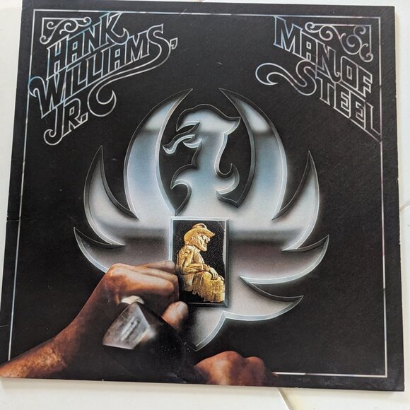 Lot of 3 Hank Williams Jr Records & CD Man of Steel Strong Stuff Vinyl Greatest - Picture 2 of 13